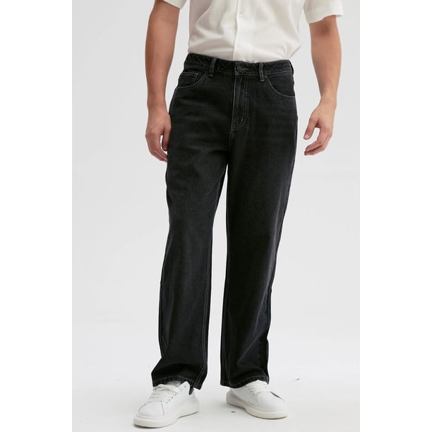 Jeans Hombre Baggy Dirty Washed Negro