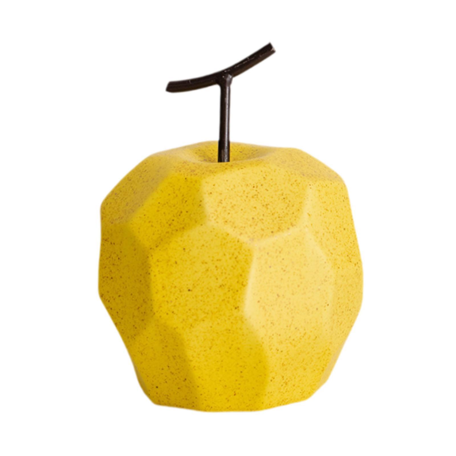 Bothyi - Mesa De Escultura De Fruta De Cerámica Decoración Geométrica De Fruta Para Fiesta De Porche Festival Manzana Amarilla