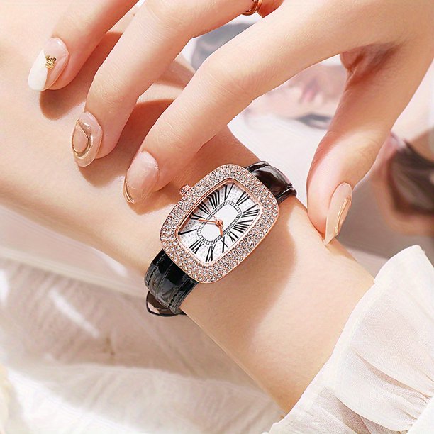 Vintage Dress Watch with Lady Quartz Crystal & Rhinestone: A Stylish Accessory for Women