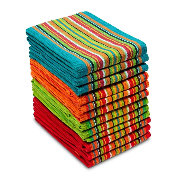 Toalla COTTON CRAFT 41 x 71 cm Pack de 12 Rayas de Algodón