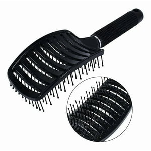 Linastore - Cepillo De Cabello Curvo Desenredante Peluqueria Antiencresp Negro