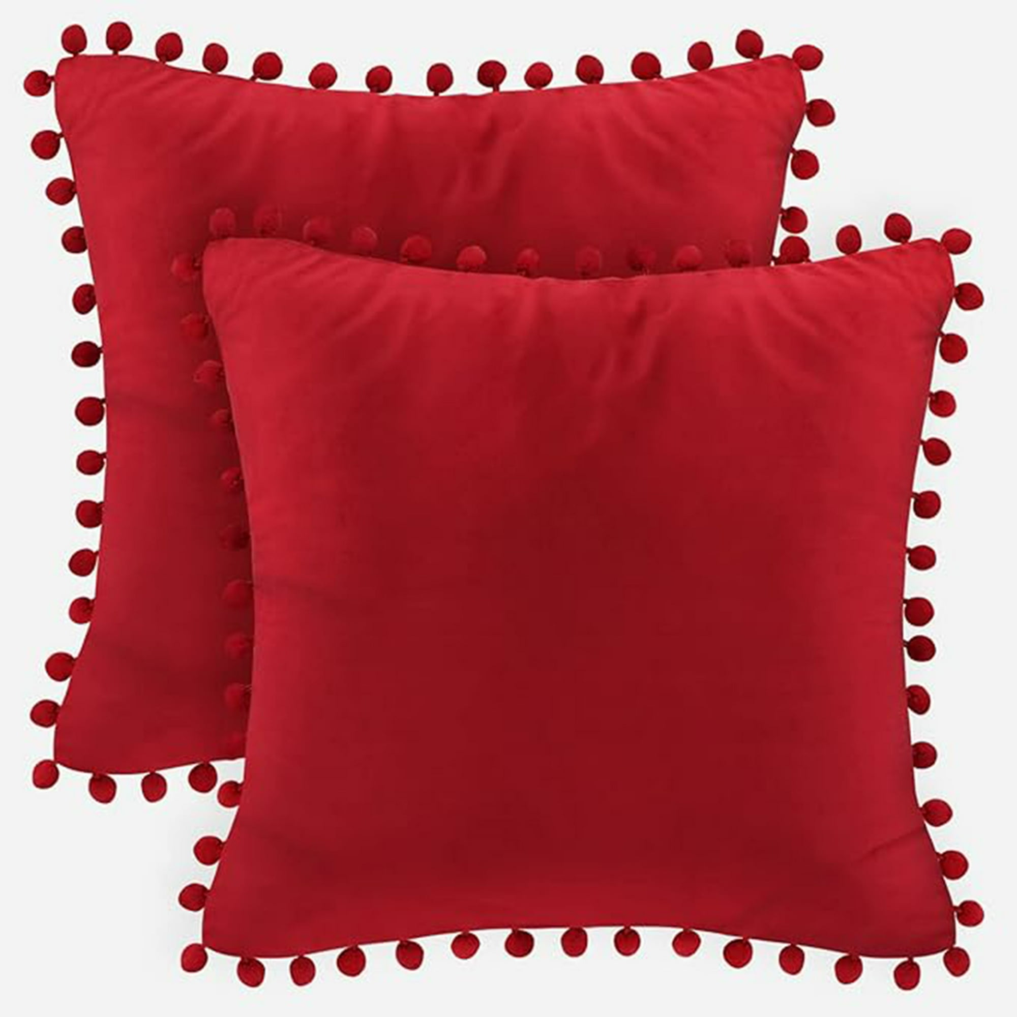 Veatool - 2 Fundas De Almohada Cuadradas De Terciopelo Blando, Fundas De Almohada Decorativas De 40 X 40 Cm, Con Bolas De Terciopelo, Para Sofás De Decoración Familiar, Reposabrazos, Etc.