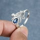 thumbnail image 1 of Peacock Tail Ring Inlaid Teardrop Cut Rainbow Zircon Elegant Promise Finger Ring, 1 of 3