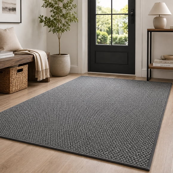 Alfombra Decorativa Tejida tipo Sisal 200 x 240 cm Color Gris MP01