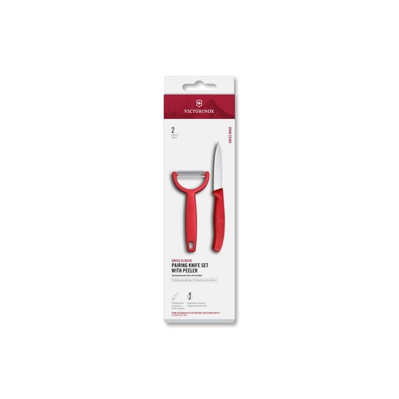 Cuchillo mondador Swiss Classic con pelador Y 2 pzs rojo Victorinox