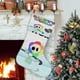 thumbnail image 1 of El Mundo de Dandy Tema: Calcetines de Navidad, fino lino blanco para colgar en escaleras y chimenea, decoración navideña para el hogar, regalo de Navidad. 54cm × 38cm, 1 of 5