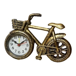 Bothyi - Reloj De Bicicleta Estilo Retro Clásico Decoración Pequeña Forma De Bicicleta Despertador Bronce