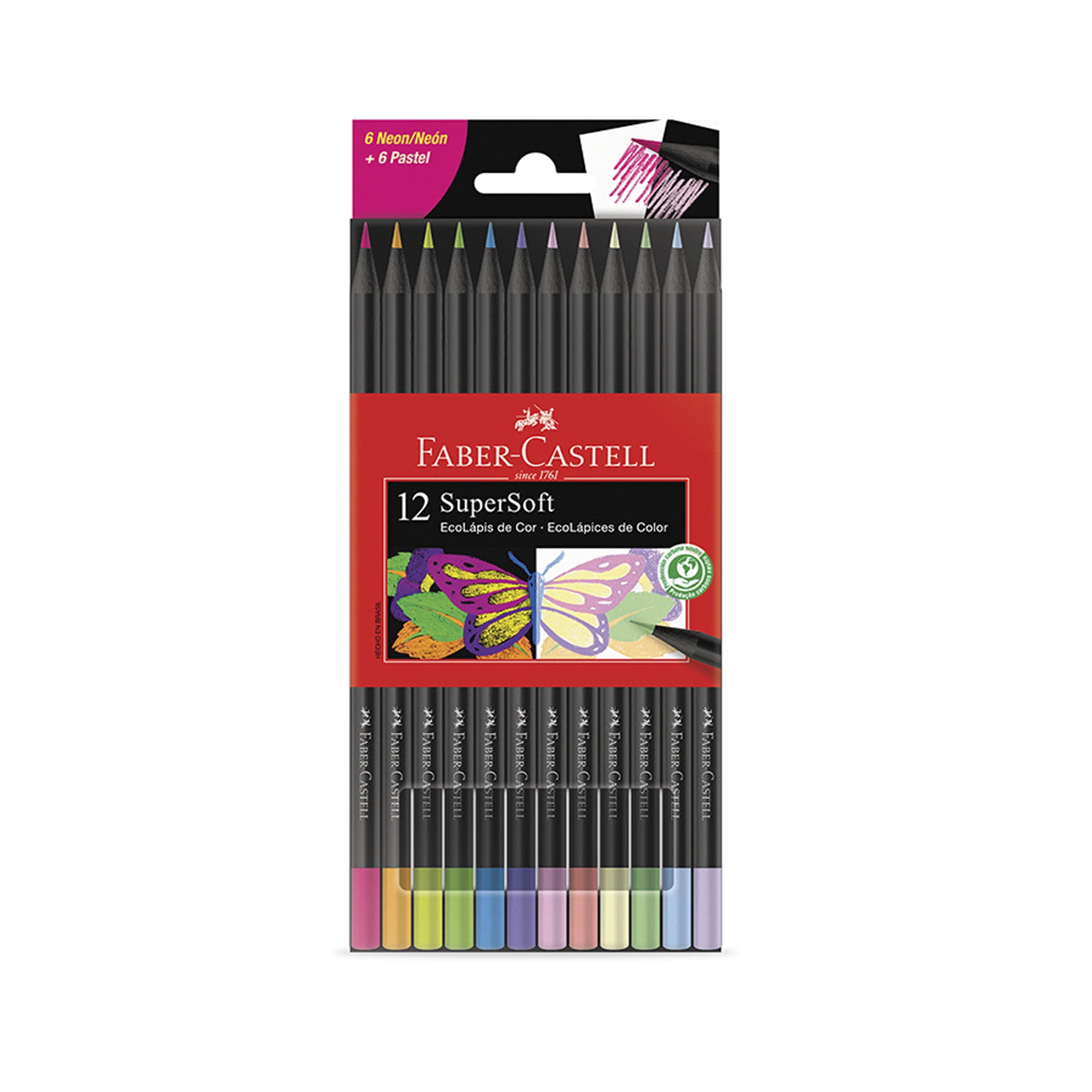 Faber Castell - Lápices De Color Supersoft Faber-castell X12 Neónpastel