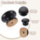 thumbnail image 3 of Uxcell 5 Paquete de Pomos Redondos de Madera para Cajones, 1.3" x 0.98" Pomos Redondos para Armarios Forma de Champiñón Superficie Pintada Pomos de Madera con Tornillos para Muebles, Negro, 3 of 6