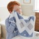 thumbnail image 4 of REGALWOVEN Toalla de Mano de Algodón con Rombo Geométrico, Toallas de Mano Jacquard de Bloque de Color Suave para Baño, Cocina, Gimnasio, Spa (13 x 28 Pulgadas) Azul 4pk, 4 of 7
