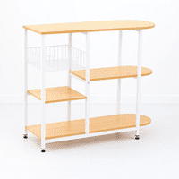 Klik Muebles - Mesa Lateral Para Cocina De Organización 3 Niveles Madera Clara - Blanca