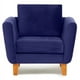 thumbnail image 1 of Sillón Thomas Felpa Azul, 1 of 2