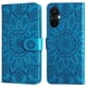 thumbnail image 1 of Funda tipo cartera FOXDOCK para OnePlus Nord CE 3 , diseño girasol en relieve, cuero PU, cierre magnético, soporte y tarjetero, 1 of 5