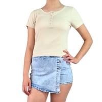 Likeshop - Top Acanalado Mujer Polera Manga Corta Fashion 061