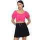 thumbnail image 1 of Blusa Mujer Crop Panal Manga Globo Fucsia Corona, 1 of 5
