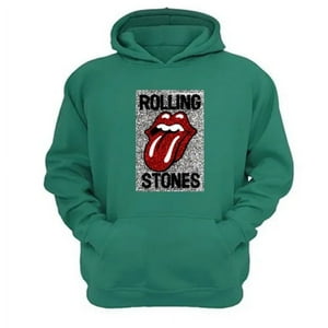Genérico - Poleron Canguro The Rolling Stones Verde Aguamarina Talla L Unisex