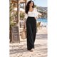 thumbnail image 2 of Pantalón Palazzo Mujer Algodón Cintura Elasticada Con Lazo, 2 of 6