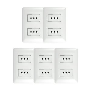 Genérico - Pack 5 Tomacorriente Doble 10A 250V Blanco