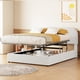 thumbnail image 1 of Teddy Fleece Full Size Upholstered Platform Bed with Hydraulic Storage System, White, 1 of 3