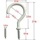 thumbnail image 2 of Paquete de 24 ganchos de techo blancos de 7,4 cm para plantas, con revestimiento de vinilo, para atornillar a la pared, para cocina, luces y tazas, para uso en interiores y exteriores (blanco), 2 of 7