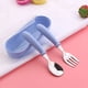 thumbnail image 3 of Cartoon Stainless Steel Children's Cutlery Fork Spoon Box Set Baby Tableware Mother And Baby Gift Spoon Fork Round Handle, 3 of 5