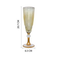 Xianzhu - Copa Tallada Para Espumante Con Bordes Dorados 150Ml - 6 Unidades