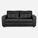 thumbnail image 1 of Sofa 2 Cuerpos Manet Cuero Negro, 1 of 6