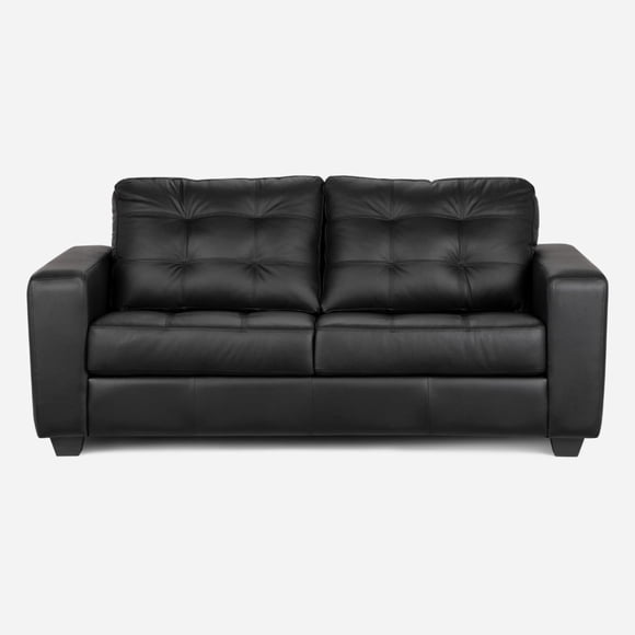 Sofa 2 Cuerpos Manet Cuero Negro