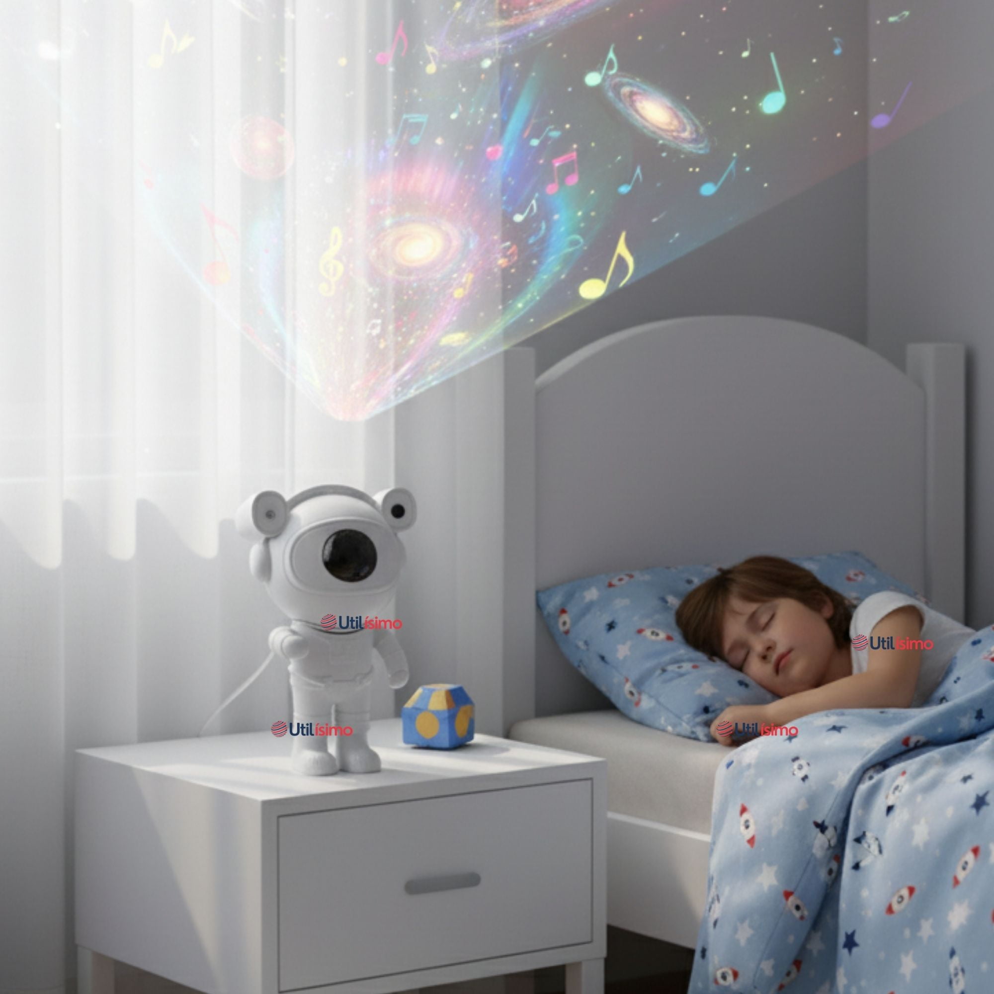 Line - Lámpara Proyector Astronauta De Galaxia Luz Led Con Bluetooth
