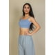 thumbnail image 1 of Saronite Top Corto de Tirantes Finos con Cuello Halter y Estampado de Canalé Liso, Color Nube (para Mujer), 1 of 3