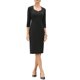 thumbnail image 1 of INSPIRE CHIC Vestidos Midi de Trabajo para Mujeres con Mangas 3/4 y Escote Corazón de Cintura Alta S Negro, 1 of 6