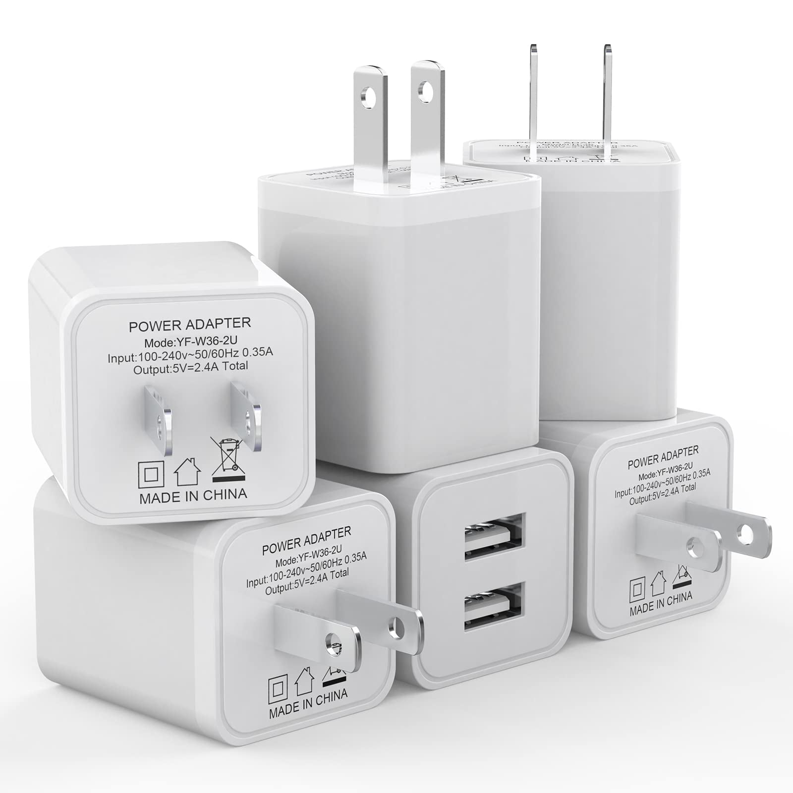 Cargador De Pared Usb Igenjun De 2,4 A Con Doble Puerto Usb Para Iphone Samsung