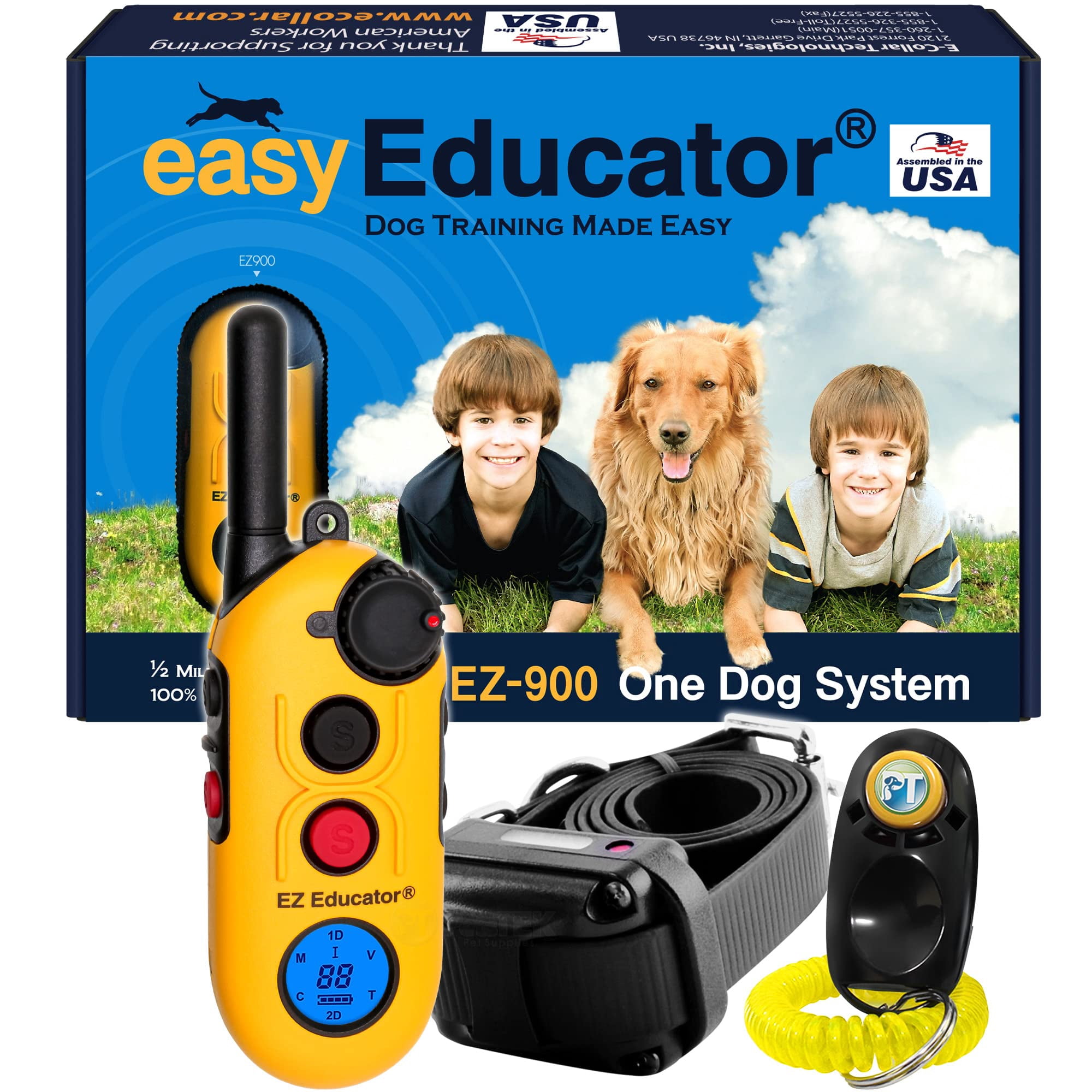 Educator Collars - Control Remoto Dog Trainer Educator Ez-900-1/2 Millas A Prueba De Agua
