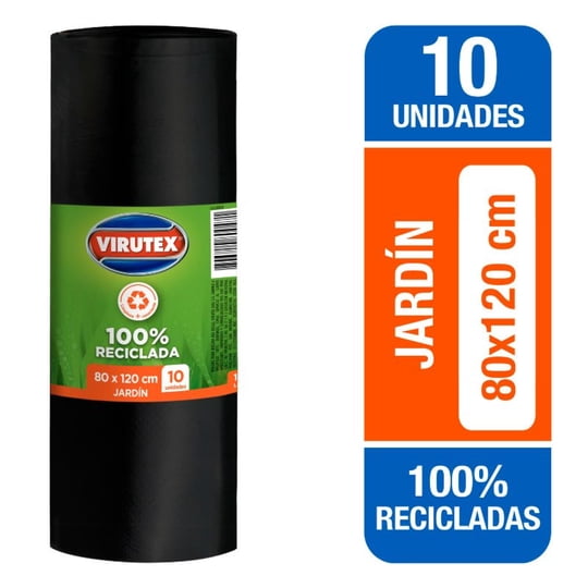 Bolsa De Basura Grande Jardín 80x120 Cm 10 Un Virutex