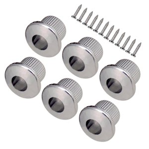 Bothyi - 6 Casquillos De Afinador De Guitarra Cromados Con Tornillos Para Afinadores De Guitarra Semicerrados Plateados