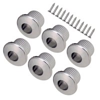Bothyi - 6 Casquillos De Afinador De Guitarra Cromados Con Tornillos Para Afinadores De Guitarra Semicerrados Plateados