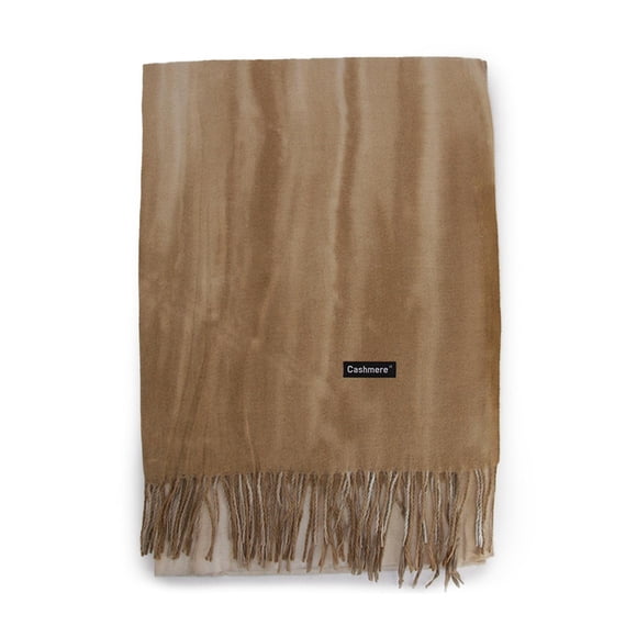 Bufanda Degradada Multicolor Tipo Cashmere Suave Con Flecos Beige Talla Única