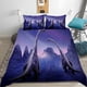 thumbnail image 1 of Purple Mountains And Dinosaurs Quilt Duvet Cover Set Pillow case Print3-Piece Bedding Set (1 Duvet Cover + 2 Pillow Shams), 1 of 3