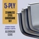 thumbnail image 3 of Juego de wok LEGEND COOKWARE de acero inoxidable de 5 capas, 5 L + tapa + vaporera, 3 of 9