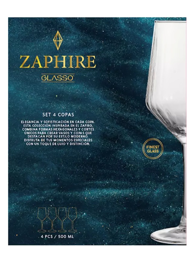 Set 4 Copas 500 Ml Zaphire Glasso