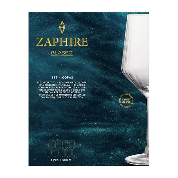 Set 4 copas 500 ML Zaphire Glasso