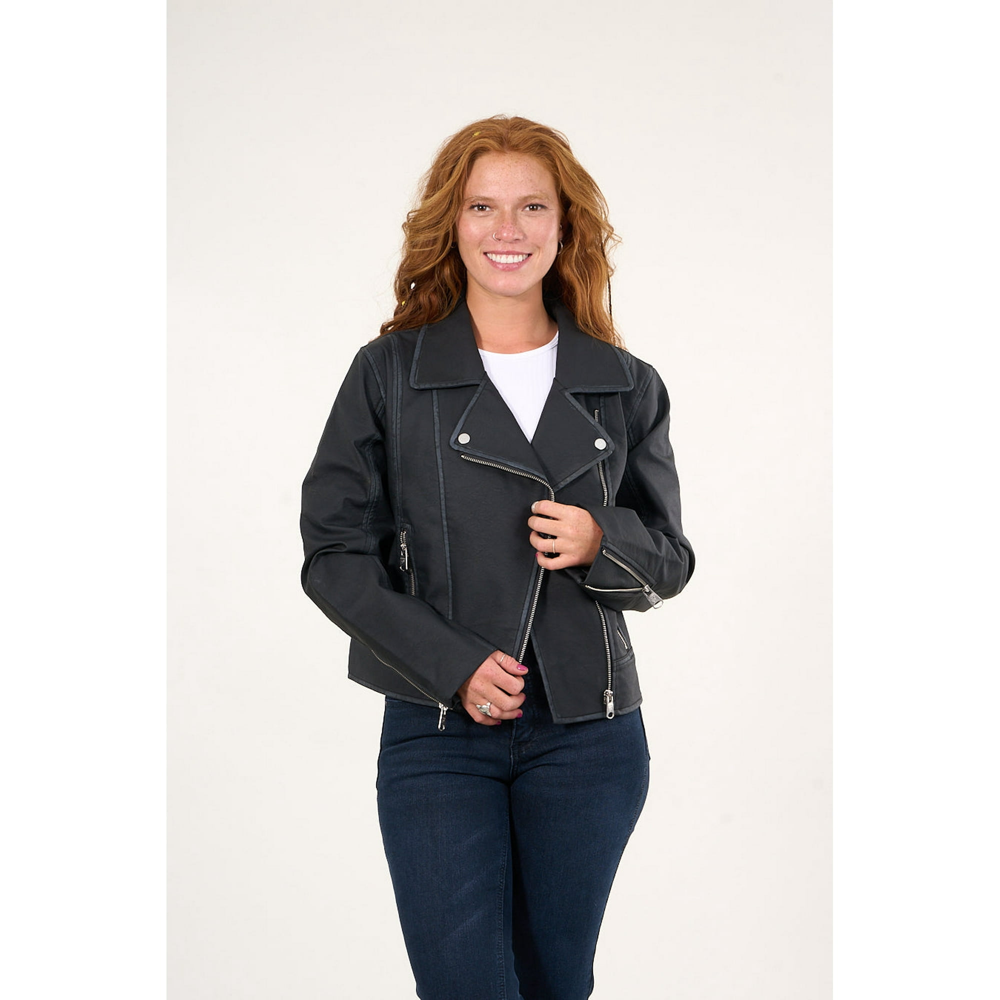 Polemic - Chaqueta Biker Pu Procesada Negro Vw9748