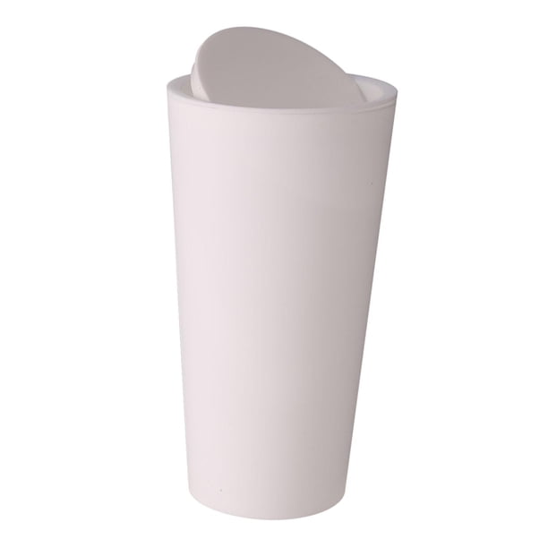 Bote de basura pequeño, bote de basura para vehículos, bote de basura de bolsillo, contenedor de basura, bote de basura para automóviles para baño, to Blanco