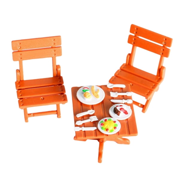 Juego De Sillas De Mesa De Playa En Miniatura Juego De Imaginación Para Decoración De Casa De Muñecas