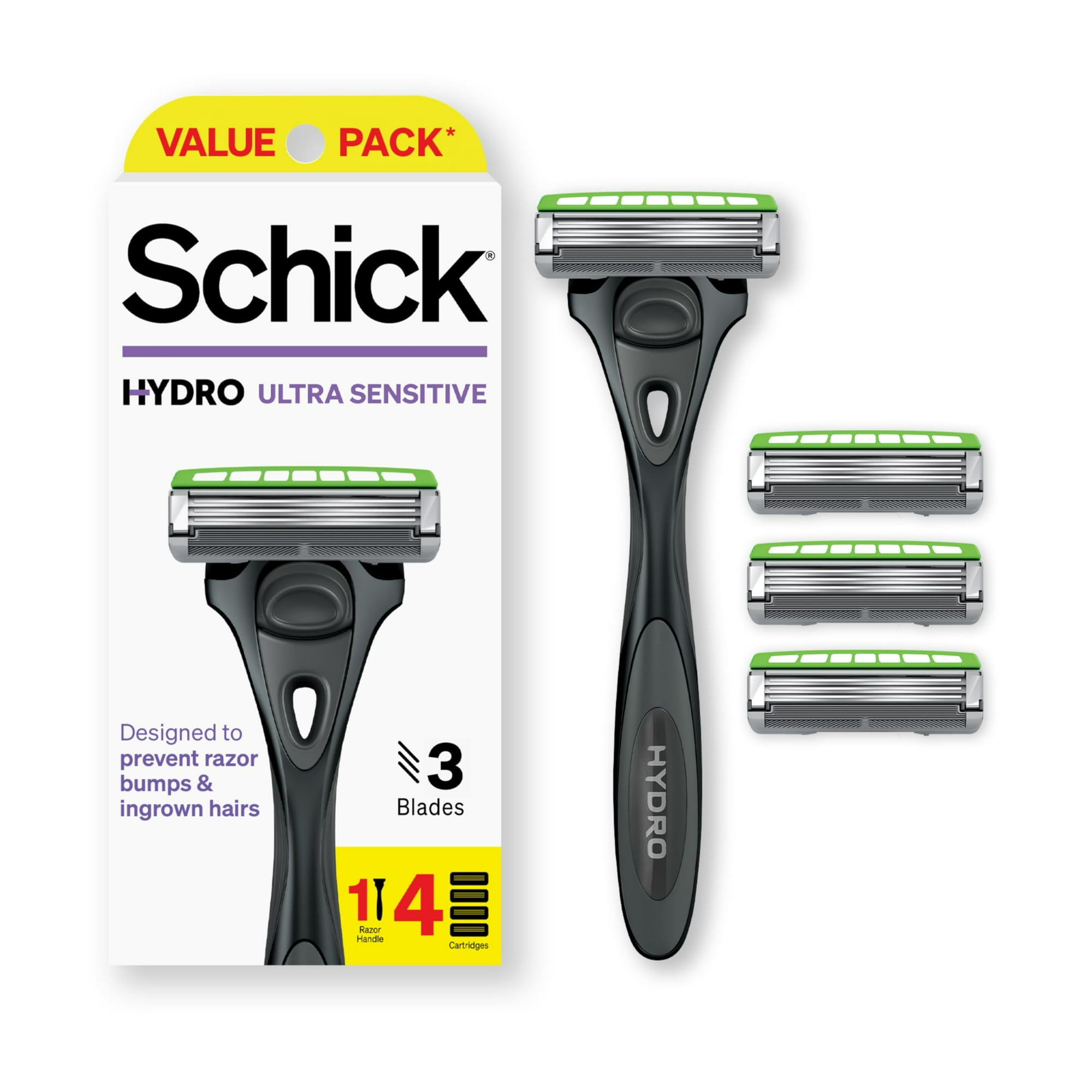Razor Schick Hydro Slim Head Sensitive Para Hombre Con 4 Cuchillas