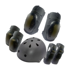 Ioensy - Conjunto De Equipo De Protección Para Niños, Coderas Para Monopatín, Longboard, Multideportes, M, Negro