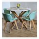 thumbnail image 1 of Juego de Comedor Warwick Melamina Blanca 120cm + 4 Sillas Mariposa Ecocuero Wood Menta, 1 of 3
