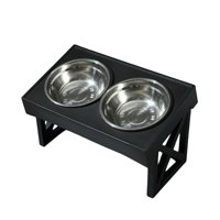 Magideal - Para Perros Elevados Para Comida De Agua Para Perros Tazón De Acero Inoxidable Para Perros Elevados Soporte Para Cachorros Y , Cuenco De Acero Inoxidable