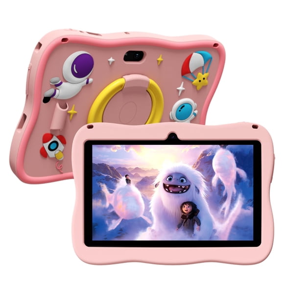 Tablet PRITOM Kids de 7 pulgadas, 32 GB, ROM, WiFi, Bluetooth, con funda, rosa
