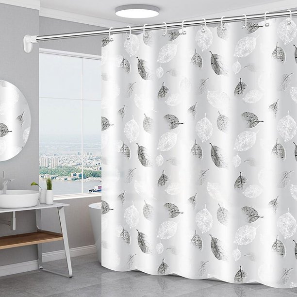 1pc Shower Curtain With 12 Hooks, Waterproof And Mildew-Proof Bath Curtain, Bathroom Decor, Curtain For Windows